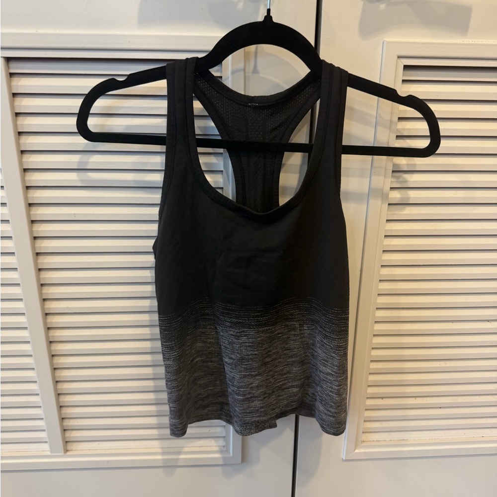 lululemon Swiftly Black and Gray Tank Top